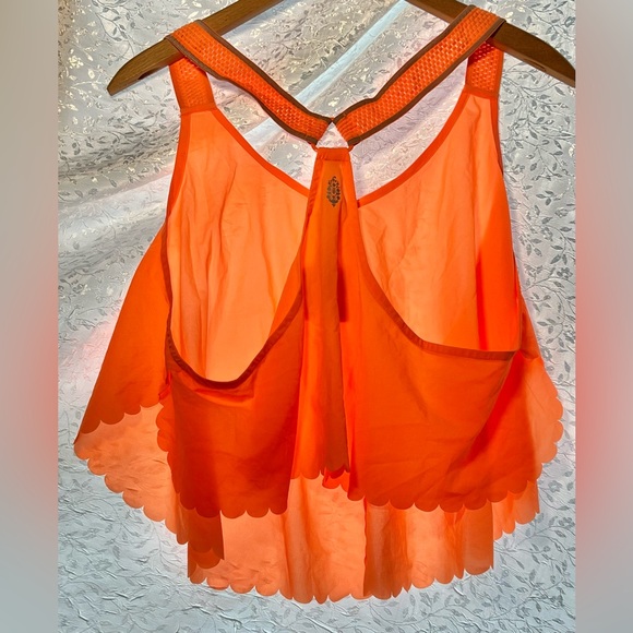 Free People Movement Pretty Lil Running Top in Neon Mango. - Picture 12 of 15